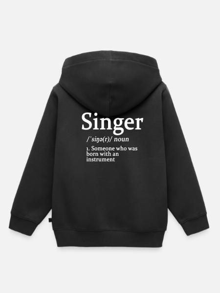 chanteur - Sweat Premium à capuche enfant bio - noir