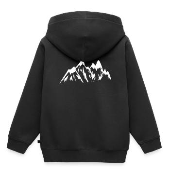 Mountain Gebirge Berge Felsen Gletscher Berg Natur - Kinder Premium Organic Hoodie - Schwarz - Hinten - AI Model Kid Male (0cm)
