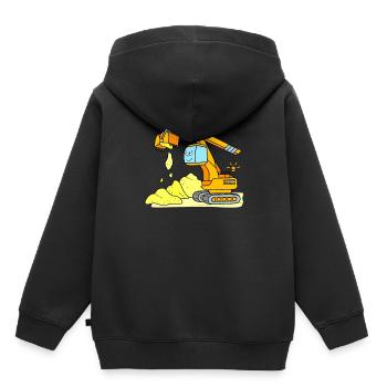 Bagger Baustelle Teleskopbagger - Kinder Premium Organic Hoodie - Schwarz - Hinten - AI Model Kid Male (0cm)