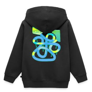 Auto Spielteppich Auf Papas Rücken - Kinder Premium Organic Hoodie - Schwarz - Hinten - AI Model Kid Male (0cm)