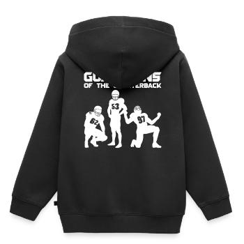 Gardiens du quarterback de football américain O-Line - Sweat Premium à capuche enfant bio - noir - Dos - AI Model Kid Male (0cm)