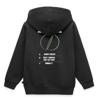 Lustiger introvertierter antisozialer Telefonanruf - Kinder Premium Organic Hoodie - Schwarz - Hinten - AI Model Kid Male (0cm)