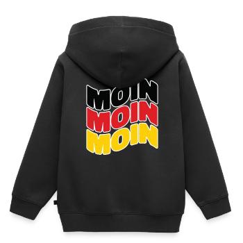 Moin Deutschland Hamburg Deutschlandflagge Moin - Kinder Premium Organic Hoodie - Schwarz - Hinten - AI Model Kid Male (0cm)