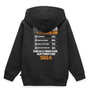 Tiefbauer Stundenlohn - Kinder Premium Organic Hoodie - Schwarz - Hinten - AI Model Kid Male (0cm)