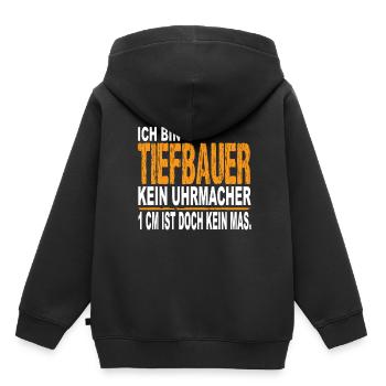 Ich bin Tiefbauer Kein Uhrmacher - Kinder Premium Organic Hoodie - Schwarz - Hinten - AI Model Kid Male (0cm)