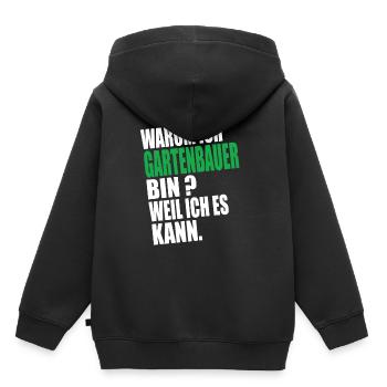 Warum Ich Gartenbauer Bin Weil Ich es Kann - Kinder Premium Organic Hoodie - Schwarz - Hinten - AI Model Kid Male (0cm)