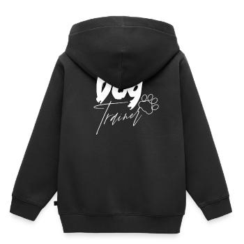 Dresseur de chiens École canine Maître-chien Dicton - Sweat Premium à capuche enfant bio - noir - Dos - AI Model Kid Male (0cm)