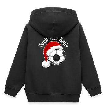 Fußballfans Weihnachtsdesign Weihnachtstrikots - Kinder Premium Organic Hoodie - Schwarz - Hinten - AI Model Kid Male (0cm)
