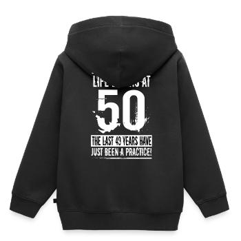50 Geburtstag - Kinder Premium Organic Hoodie - Schwarz - Hinten - AI Model Kid Male (0cm)