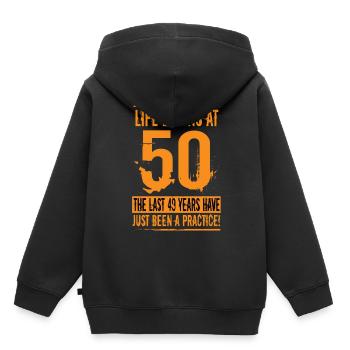 50 Geburtstag - Kinder Premium Organic Hoodie - Schwarz - Hinten - AI Model Kid Male (0cm)
