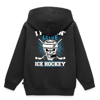 Bâtons de hockey sur glace Hockey sur glace Hockey sur glace - Sweat Premium à capuche enfant bio - noir - Dos - AI Model Kid Male (0cm)