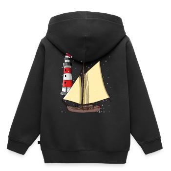 Voilier Nikolaus Santa Ahoi Noël maritime - Sweat Premium à capuche enfant bio - noir - Dos - AI Model Kid Male (0cm)