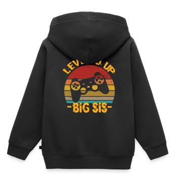 Mise à niveau Big Sis Big Sister Sister - Sweat Premium à capuche enfant bio - noir - Dos - AI Model Kid Male (0cm)