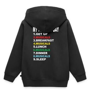 Mes comédies musicales Du jour parfait - Sweat Premium à capuche enfant bio - noir - Dos - AI Model Kid Male (0cm)
