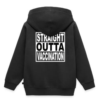 Straigt Outta Vaccination - Sweat Premium à capuche enfant bio - noir - Dos - AI Model Kid Male (0cm)