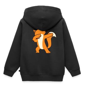 Fuchs - DAB, dabben, dabbing, tanz - Kinder Premium Organic Hoodie - Schwarz - Hinten - AI Model Kid Male (0cm)