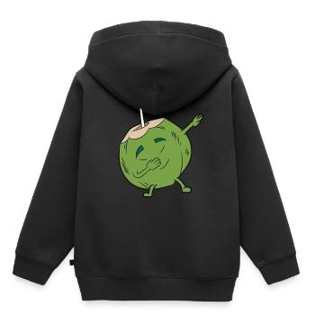 Kokosnuss - DAB, dabbing, tanz - Kinder Premium Organic Hoodie - Schwarz - Hinten - AI Model Kid Male (0cm)