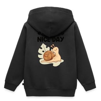 Schnecke - Kinder Premium Organic Hoodie - Schwarz - Hinten - AI Model Kid Male (0cm)