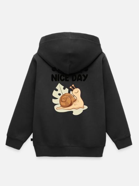 Schnecke - Kinder Premium Organic Hoodie - Schwarz