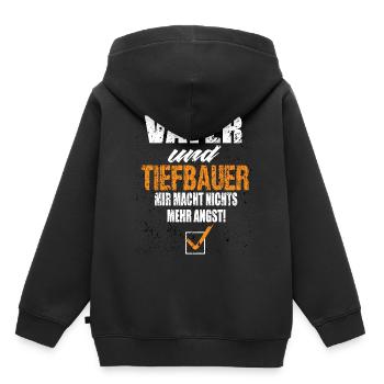 Vater und Tiefbauer - Kinder Premium Organic Hoodie - Schwarz - Hinten - AI Model Kid Male (0cm)