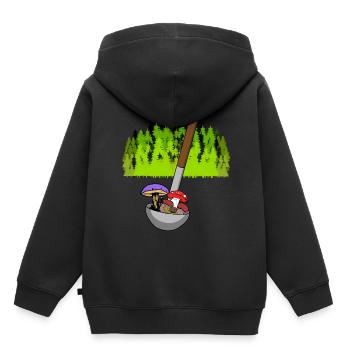 Forest Cuisine Champignons Soupe Louche Soupe Gourmet Toxique - Sweat Premium à capuche enfant bio - noir - Dos - AI Model Kid Male (0cm)