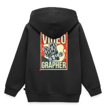 Videofilmer Kameramann Filmer Editor Filmeditor - Kinder Premium Organic Hoodie - Schwarz - Hinten - AI Model Kid Male (0cm)