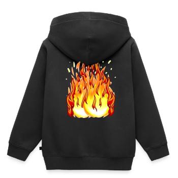 Flamme de feu Boule de feu Enfer Brûler Feu - Sweat Premium à capuche enfant bio - noir - Dos - AI Model Kid Male (0cm)