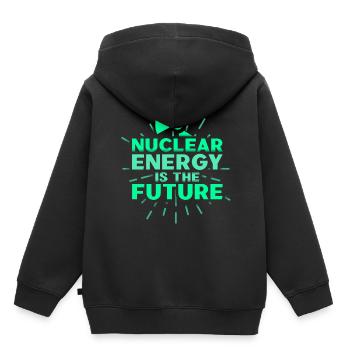 L’énergie nucléaire est l’avenir L’énergie nucléaire L’énergie nucléaire - Sweat Premium à capuche enfant bio - noir - Dos - AI Model Kid Male (0cm)
