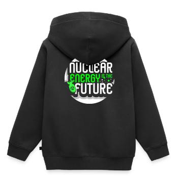 L’énergie nucléaire est l’avenir L’énergie nucléaire L’énergie nucléaire - Sweat Premium à capuche enfant bio - noir - Dos - AI Model Kid Male (0cm)