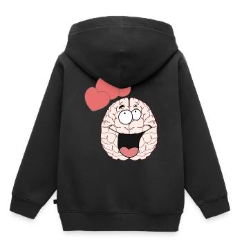 Cerveau Cerveau Sentiments Amour Partenariat Valentin - Sweat Premium à capuche enfant bio - noir - Dos - AI Model Kid Male (0cm)