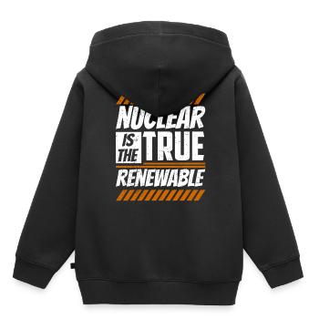L’énergie nucléaire est la véritable énergie renouvelable - Sweat Premium à capuche enfant bio - noir - Dos - AI Model Kid Male (0cm)