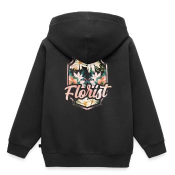 Fleuriste Fleuriste Plante Fleuriste Profession - Sweat Premium à capuche enfant bio - noir - Dos - AI Model Kid Male (0cm)