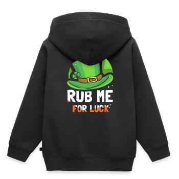 Rub Me For Happiness Irish Gaelic Ireland Irish - Kids Premium Organic Hoodie - black - Back - AI Model Kid Male (0cm)
