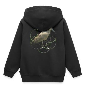 Hammerkopf mit hl Geometrie - Vogel in Afrika - Kinder Premium Organic Hoodie - Schwarz - Hinten - AI Model Kid Male (0cm)