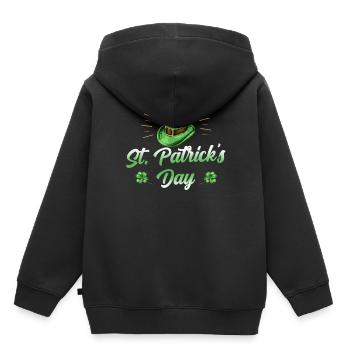 Saint-Patrick irlandais Fête de la Saint-Patrick Irlande - Sweat Premium à capuche enfant bio - noir - Dos - AI Model Kid Male (0cm)