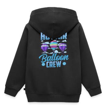 Heißluftballon Besatzung Ballonfahrer Ballonflug - Kinder Premium Organic Hoodie - Schwarz - Hinten - AI Model Kid Male (0cm)