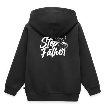 Beau-père Beau-père Beau-père Fête des pères - Sweat Premium à capuche enfant bio - noir - Dos - AI Model Kid Male (0cm)