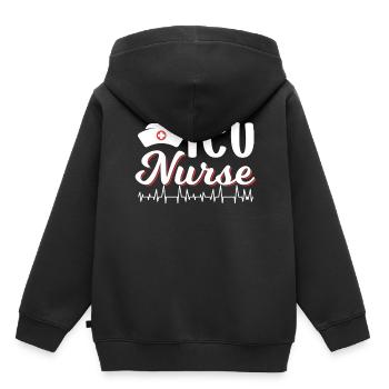 Infirmière en soins intensifs Soins intensifs - Sweat Premium à capuche enfant bio - noir - Dos - AI Model Kid Male (0cm)