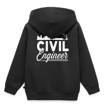 Ingénieur civil Profession étudiante en génie civil - Sweat Premium à capuche enfant bio - noir - Dos - AI Model Kid Male (0cm)