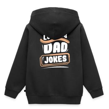 Papa Blague Papa Blague Père Blagues - Sweat Premium à capuche enfant bio - noir - Dos - AI Model Kid Male (0cm)