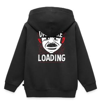 Papa Blague Papa Blague Blague Père - Sweat Premium à capuche enfant bio - noir - Dos - AI Model Kid Male (0cm)