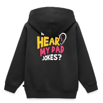 Papa Blague Papa Blague Blague Père - Sweat Premium à capuche enfant bio - noir - Dos - AI Model Kid Male (0cm)