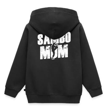 Sambo Mama Entraîneur d’entraînement Arts martiaux Arts martiaux Arts martiaux - Sweat Premium à capuche enfant bio - noir - Dos - AI Model Kid Male (0cm)
