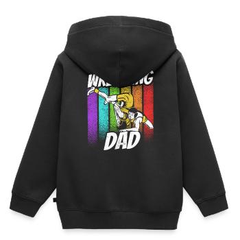 Wrestling Papa Wrestler Ringen Ringer Ringkampf - Kids Premium Organic Hoodie - black - Back - AI Model Kid Male (0cm)
