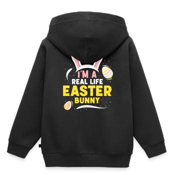 Ich Bin Ein Echter Osterhase Ostern Osterfest - Kinder Premium Organic Hoodie - Schwarz - Hinten - AI Model Kid Male (0cm)