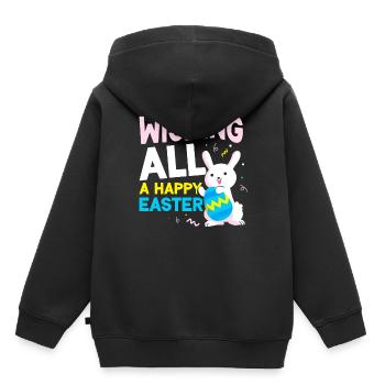 Ich Wünsche Allen Ein Frohes Osterfest Ostern - Kinder Premium Organic Hoodie - Schwarz - Hinten - AI Model Kid Male (0cm)