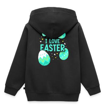 Ich Liebe Ostern Osterfest Osterei Osterhase - Kinder Premium Organic Hoodie - Schwarz - Hinten - AI Model Kid Male (0cm)