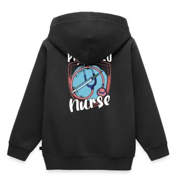 Fière infirmière en soins intensifs Soins intensifs - Sweat Premium à capuche enfant bio - noir - Dos - AI Model Kid Male (0cm)