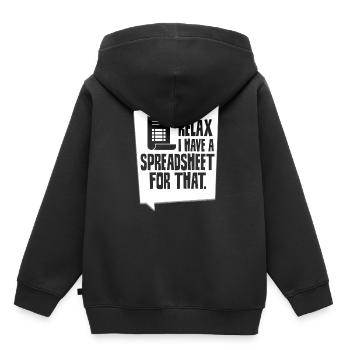 Détendez-vous Avoir un table de table de table de calcul - Sweat Premium à capuche enfant bio - noir - Dos - AI Model Kid Male (0cm)