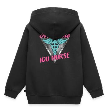Grande infirmière en soins intensifs Soins intensifs - Sweat Premium à capuche enfant bio - noir - Dos - AI Model Kid Male (0cm)